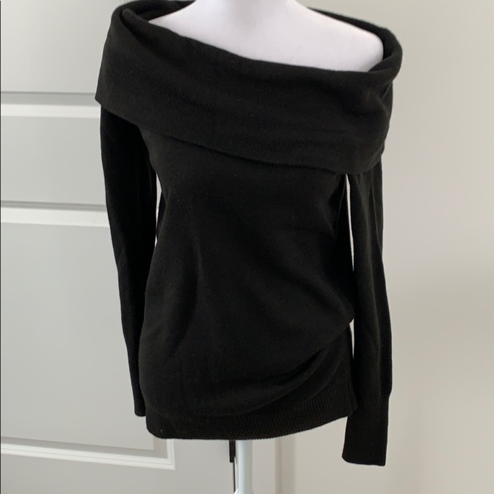 LOFT Off Shoulder Black Sweater XS New